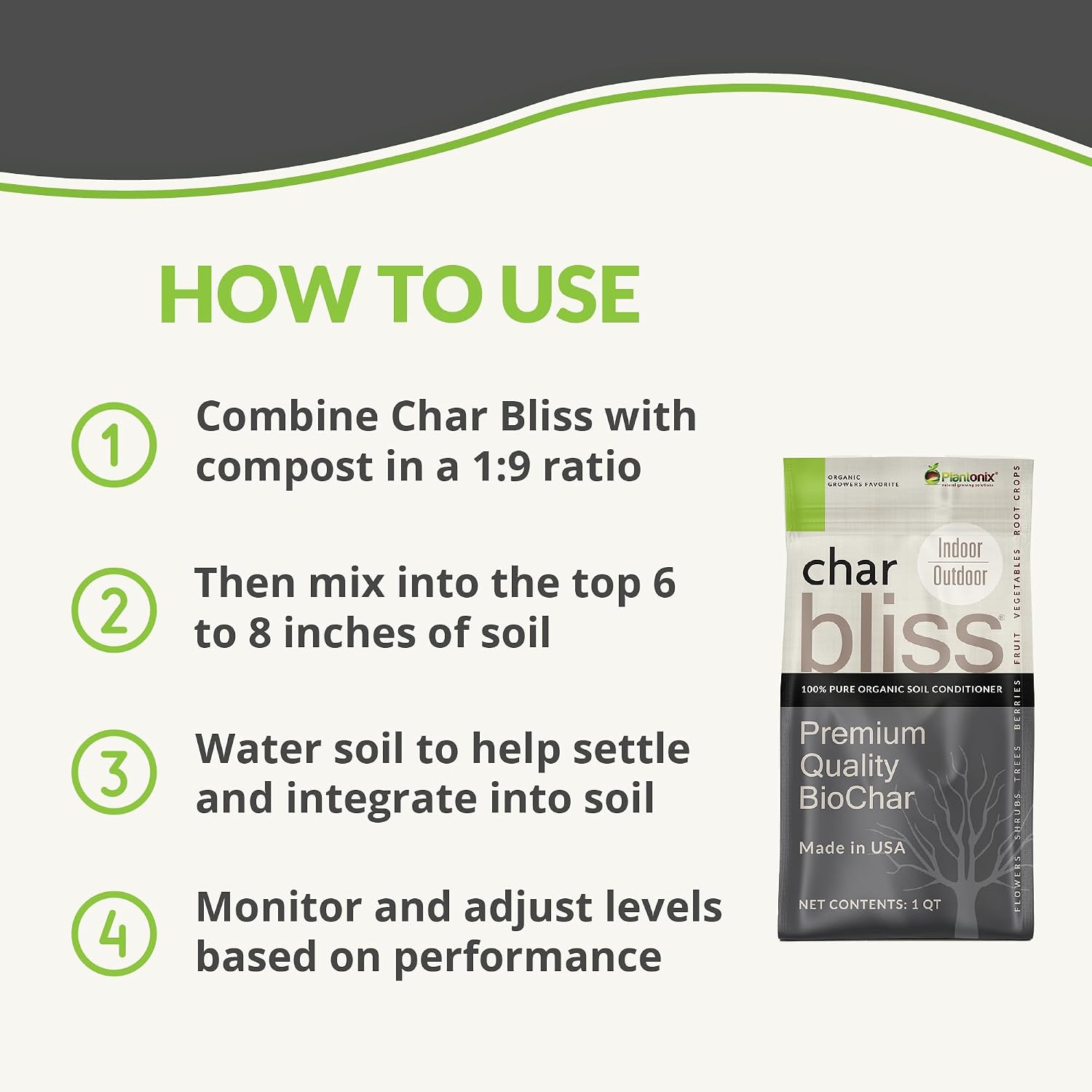 Thumbnail 2 de Plantonix Char Bliss Organic Biochar Soil Amendment, 8 Quarts, OMRI-Listed