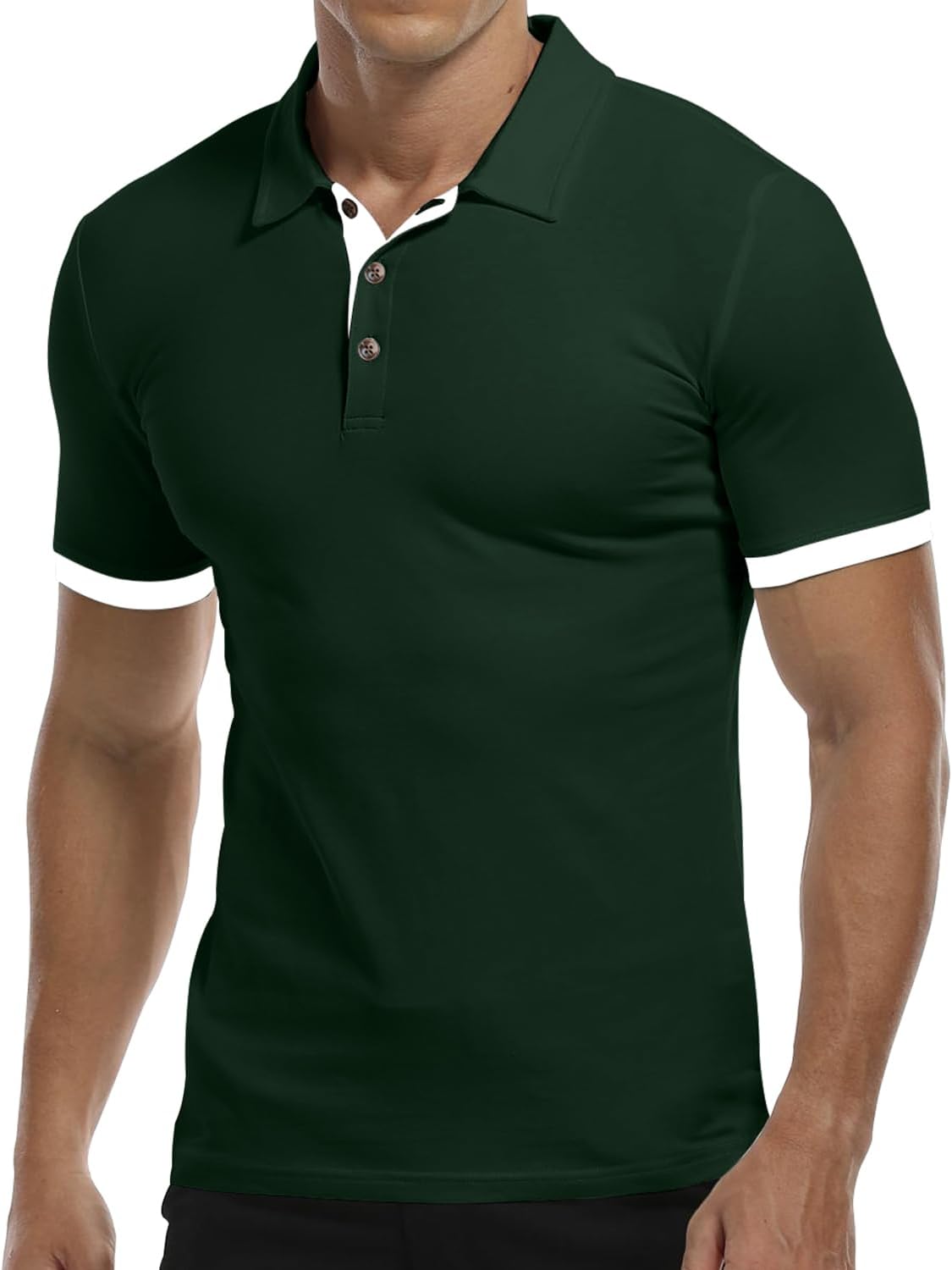 Thumbnail 3 de KUYIGO Men's Long & Short Sleeve Polo Shirts – 95% Cotton Slim Fit Basics