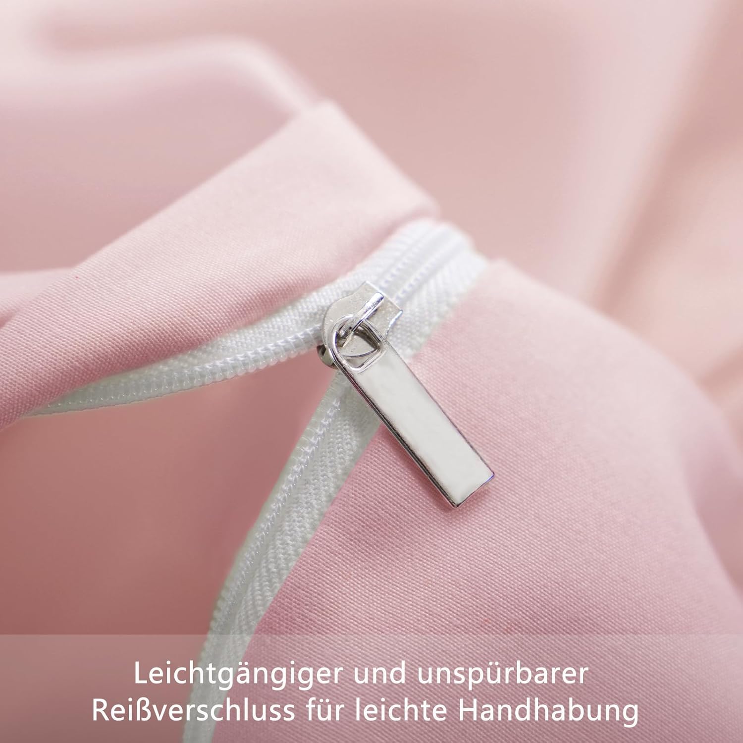 Thumbnail 5 de RUIKASI Bettwäsche 155x220 Rosa, 2-teilig (Mikrofaser) mit Reißverschluss