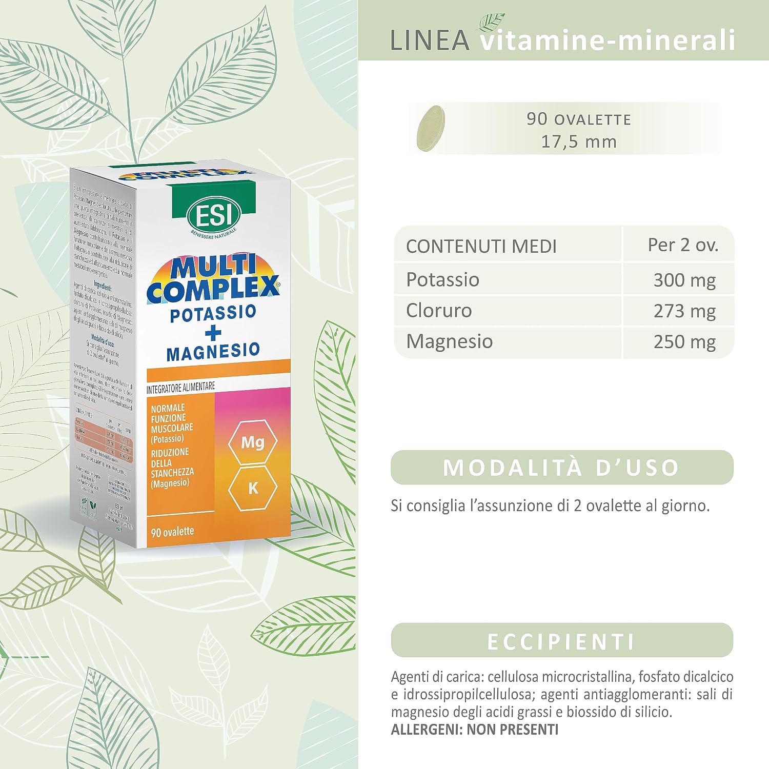 Thumbnail 6 de ESI Multicomplex Potassio+Magnesio – Integratore Multiminerale in Ovalette, 90 pezzi
