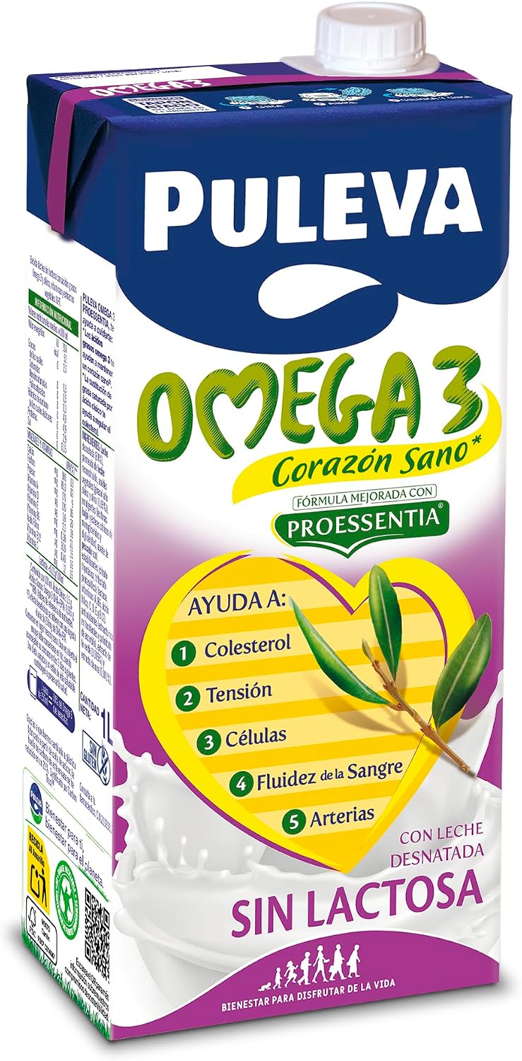 Thumbnail 2 de Puleva Omega 3 Proessentia Sin Lactosa (brik 1 L, caja 6 L) para una dieta con omega 3