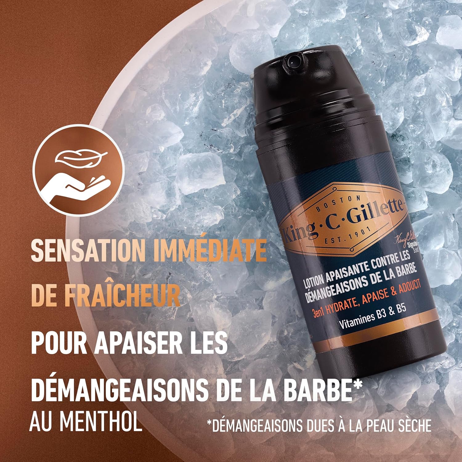 Thumbnail 1 de King C. Gillette Soin Barbe Homme lotion apaisante contre les démangeaisons (menthol, vitamines B3 & B5) – 100 ml