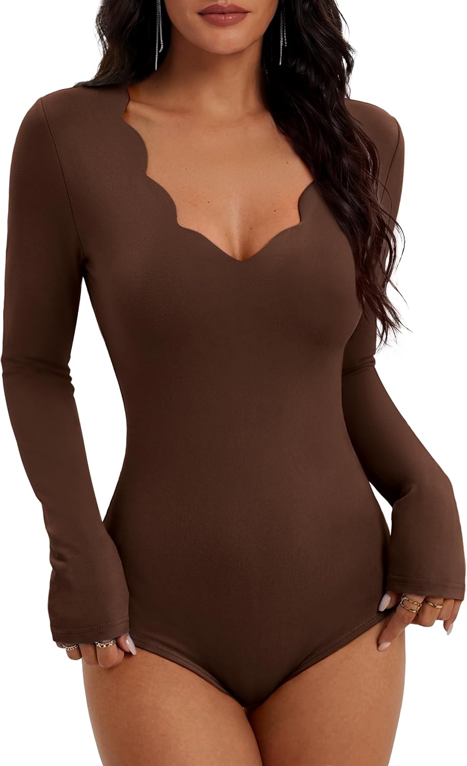 Imagen de OFEEFAN Women's Bodysuit, Long Sleeve en OfertitasTOP