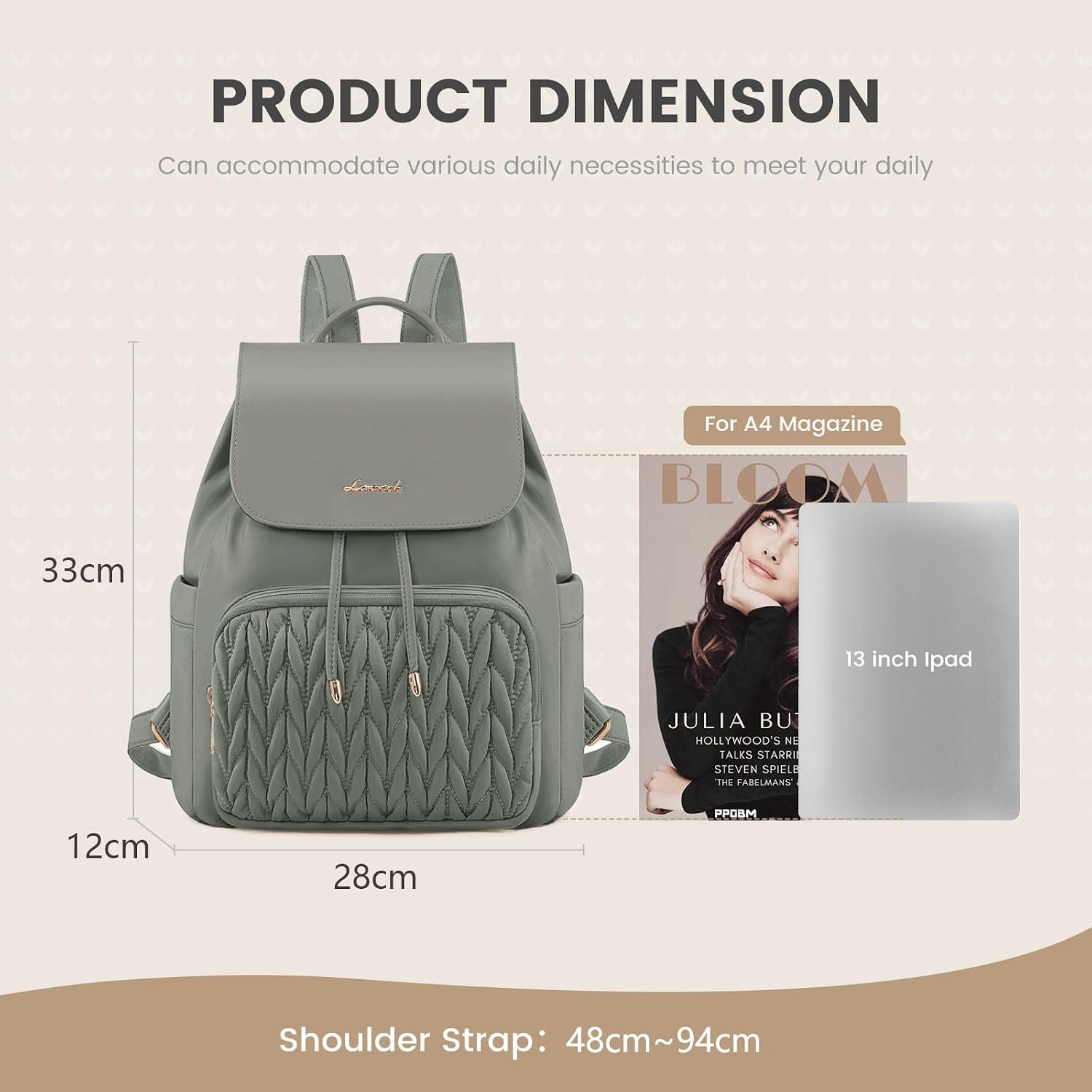 Detalle de LOVEVOOK Cityrucksack 2-in-1 klein
