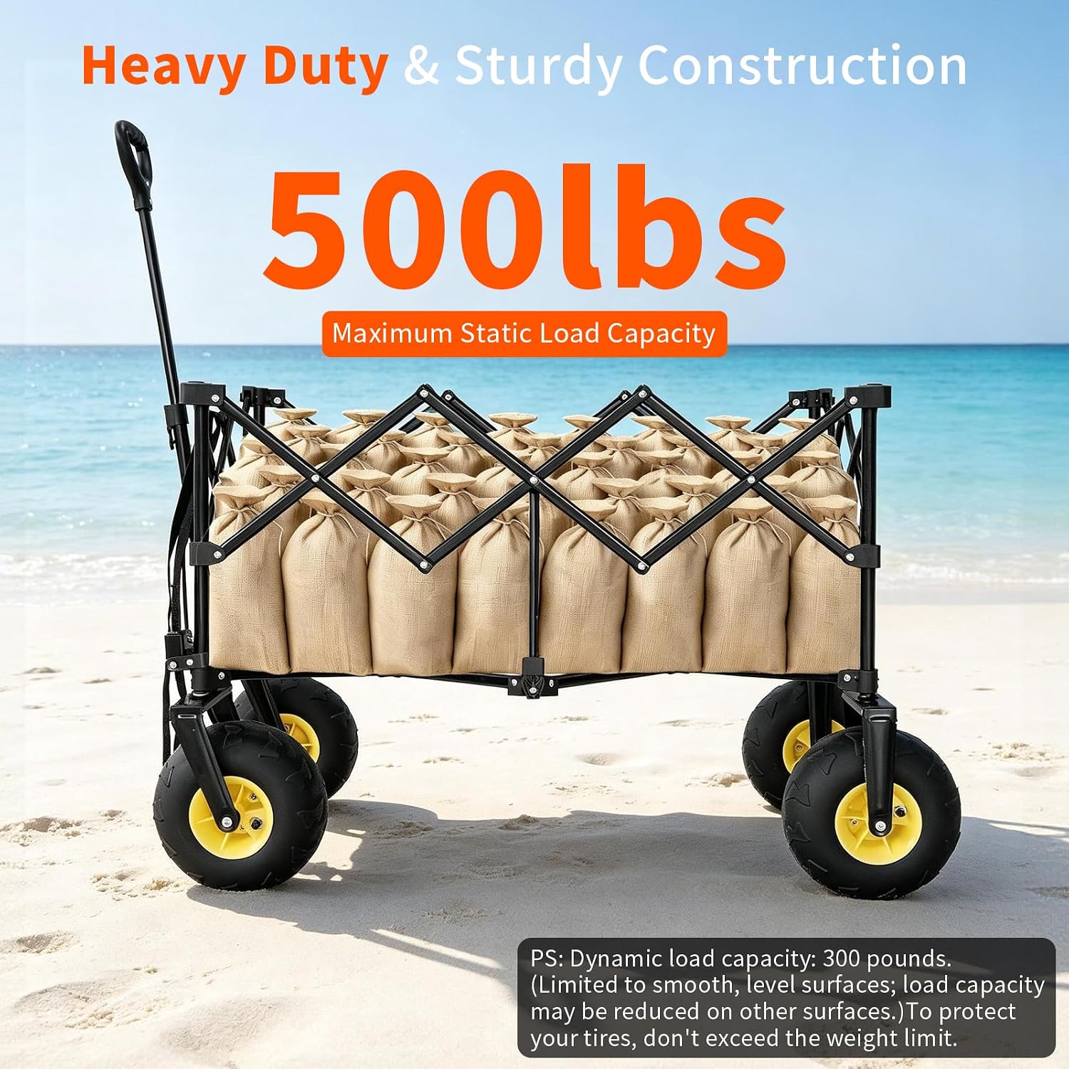 Detalle de iHomey Collapsible Wagon Cart, 220L