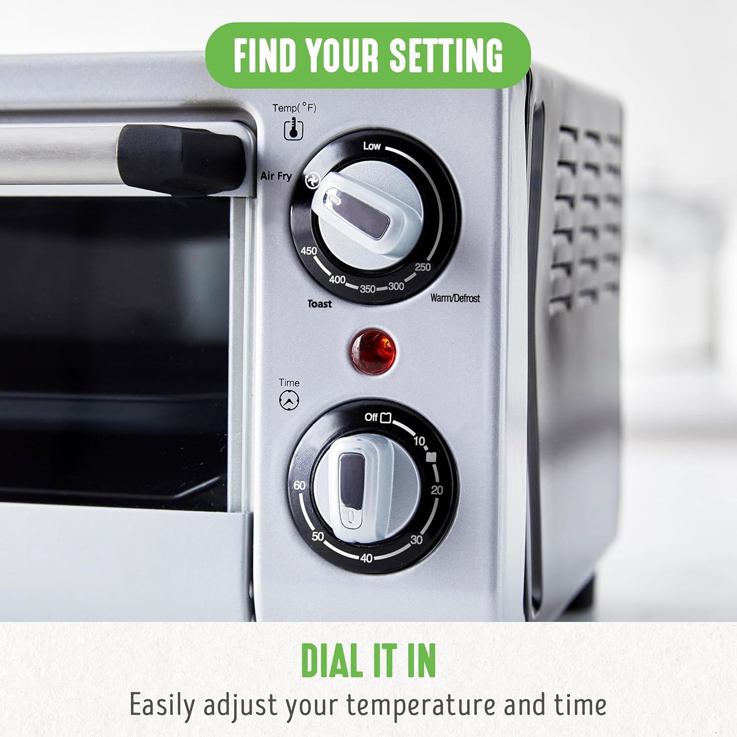 Thumbnail 6 de GreenLife Countertop Toaster Oven Air Fryer Stainless Steel with PFAS-Free Ceramic Nonstick Pan & Basket
