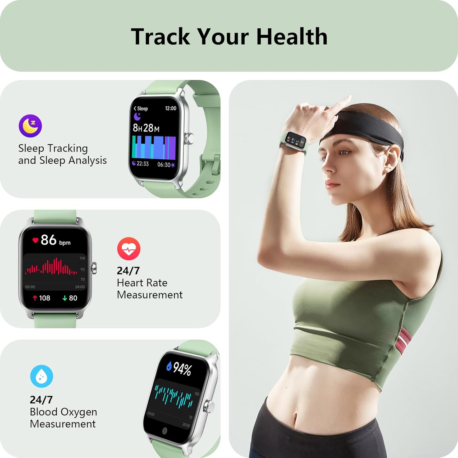 Thumbnail 1 de Yoever Smart Watch for Men & Women with Alexa Built-in, 1.8" HD Screen