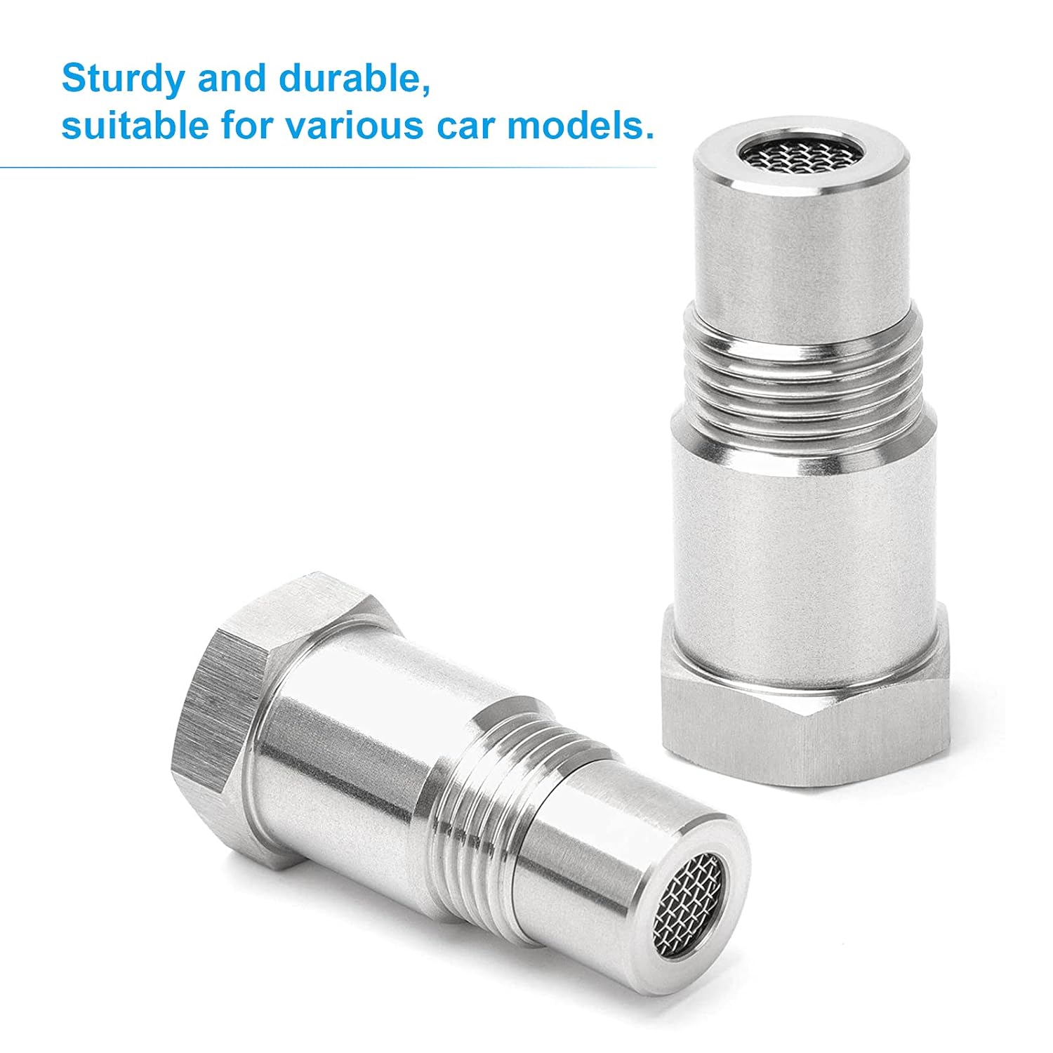 Detalle 2 de RUIZHI Lambdasonde Adapter M18*1,5 (2er-Set) – Lambda Eliminator für O2-Sensor mit 45 mm Abstand