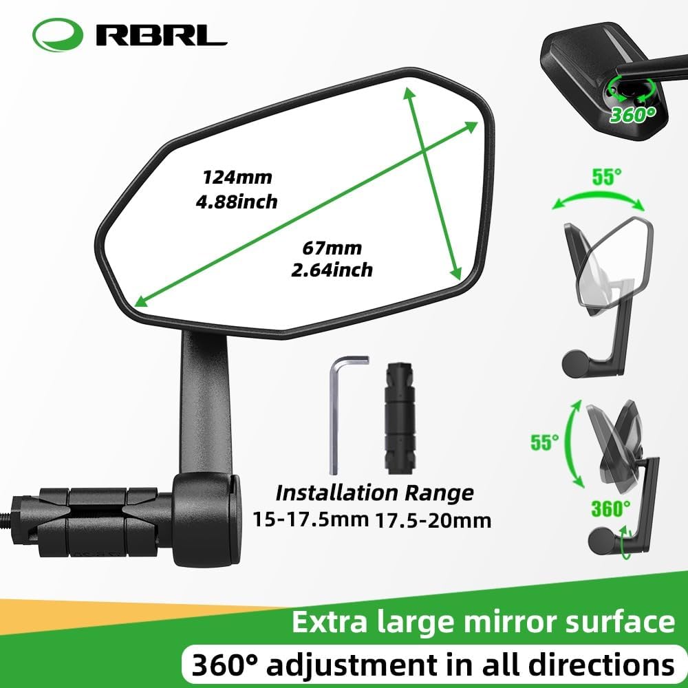 Thumbnail 5 de RBRL Extra Large Bicycle Mirror for E-Bikes