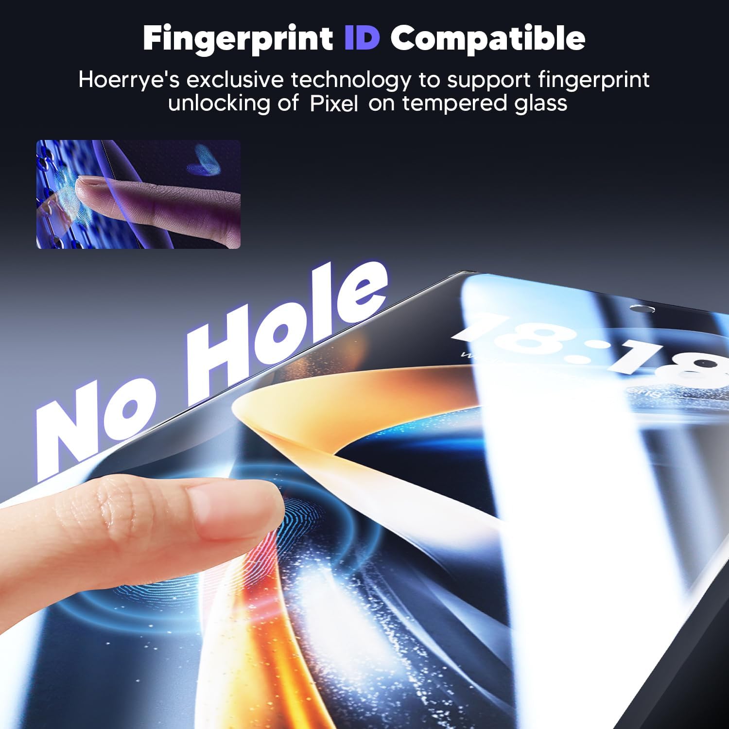 Thumbnail 1 de Hoerrye tempered glass screen protector for Google Pixel 10 Pro XL / 9 Pro XL (2-pack) with dust-cleaning frame