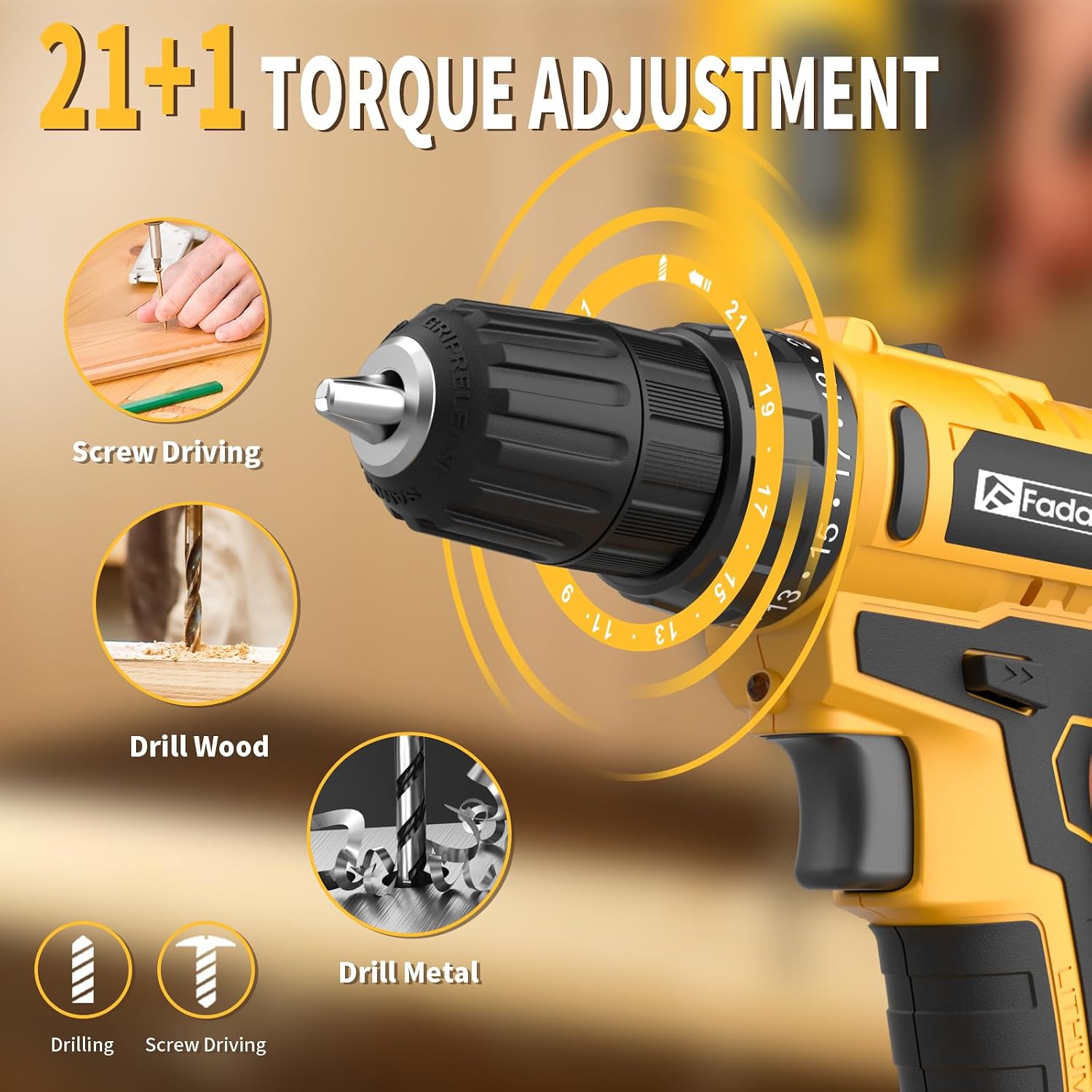 Thumbnail 4 de FADAKWALT 20V Cordless Drill 30Nm