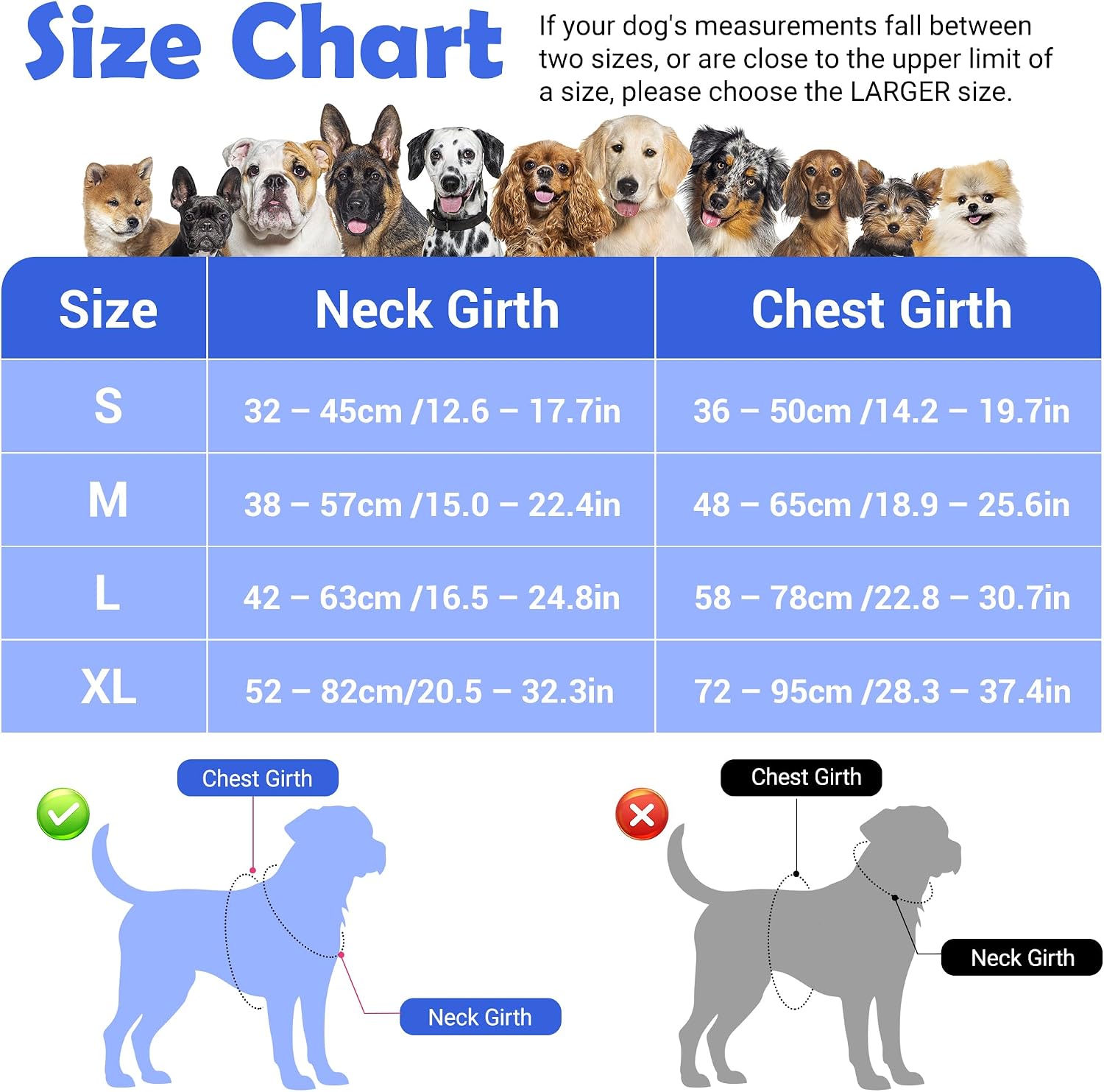 Detalle 2 de Funfox Dog Harness Medium – No Pull Front Clip, Reflective Padded Vest with Vertical Handle (Blue, Size M)