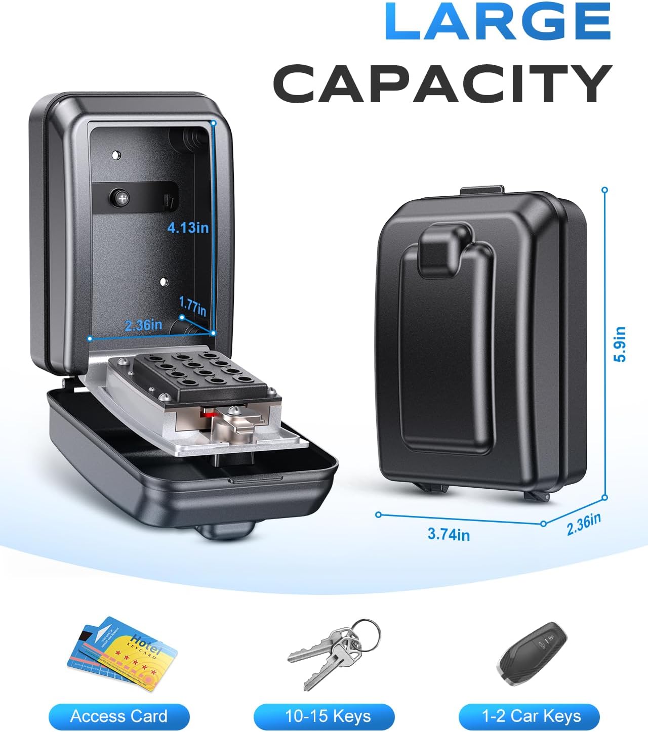 Detalle 2 de Mohard Key Safe 12-digit wall-mounted key box ๐