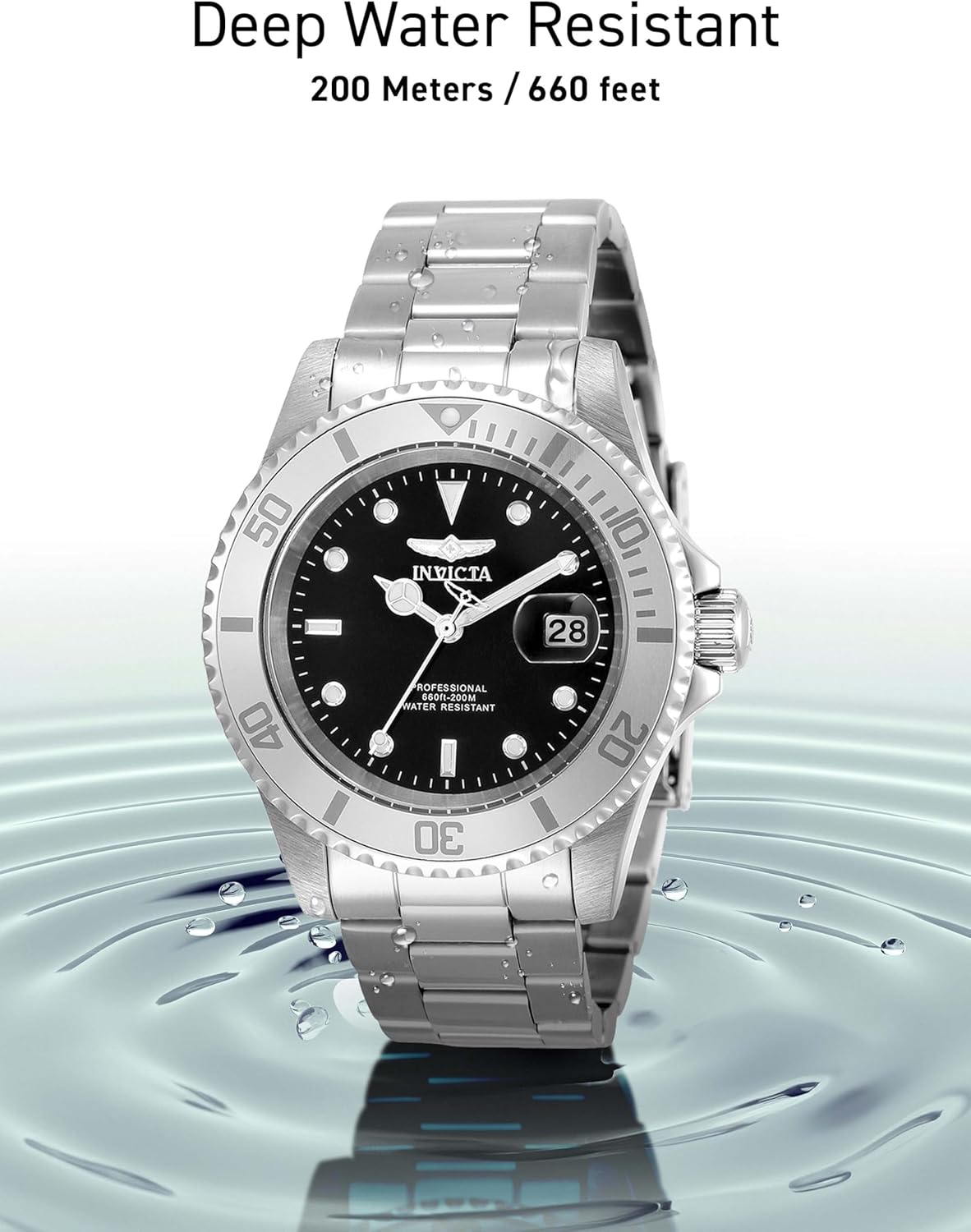 Detalle de Invicta Pro Diver 34022 da uomo, cassa in acciaio 40 mm e movimento al quarzo