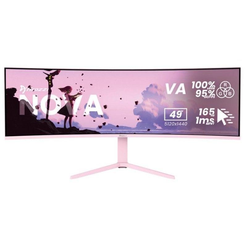 Detalle de Monitor Arozzi Nova 49" Dual QHD 165Hz VA Curvo HDR Rosa