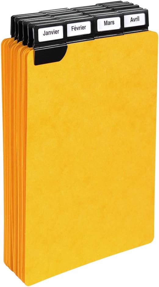 Detalle de Exacompta 13742E Colorspan Trennblätter – 24-teiliges Register-Set DIN A6 hoch (150x105 mm), Gelb