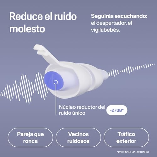 Detalle 2 de SleepDeep Tapones de Oídos para Dormir de Alpine – 3 pares (S, M, L) para dormir de lado