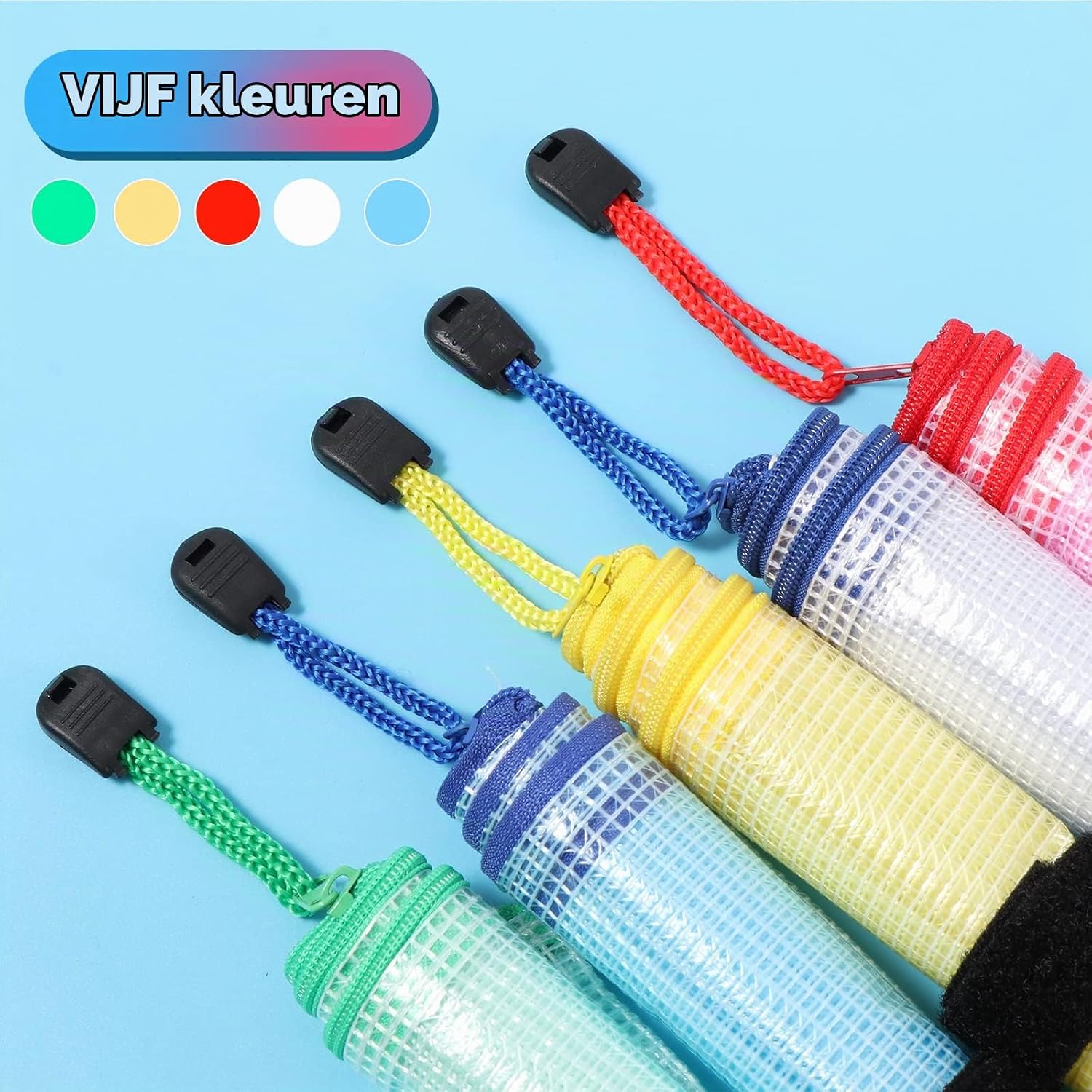 Detalle de Oderra Pochette plastique a5 A5-opbergtassen met rits, 15 stuks in 5 kleuren