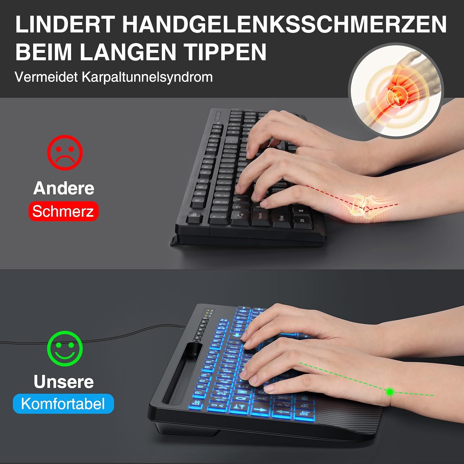 Thumbnail 4 de SABLUTE Tastatur 7 Farben ⌨