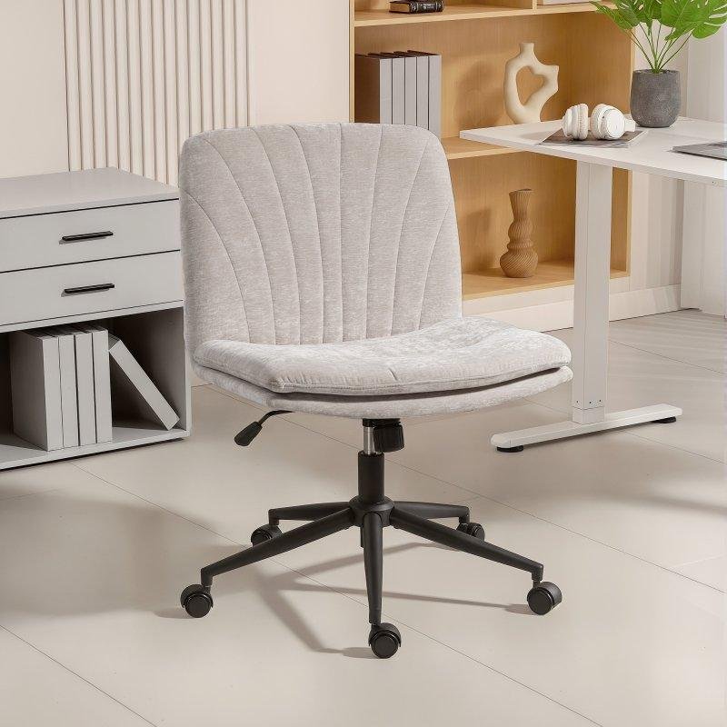 Detalle de Silla de Oficina Welltin sin Reposabrazos, asiento ancho Beige
