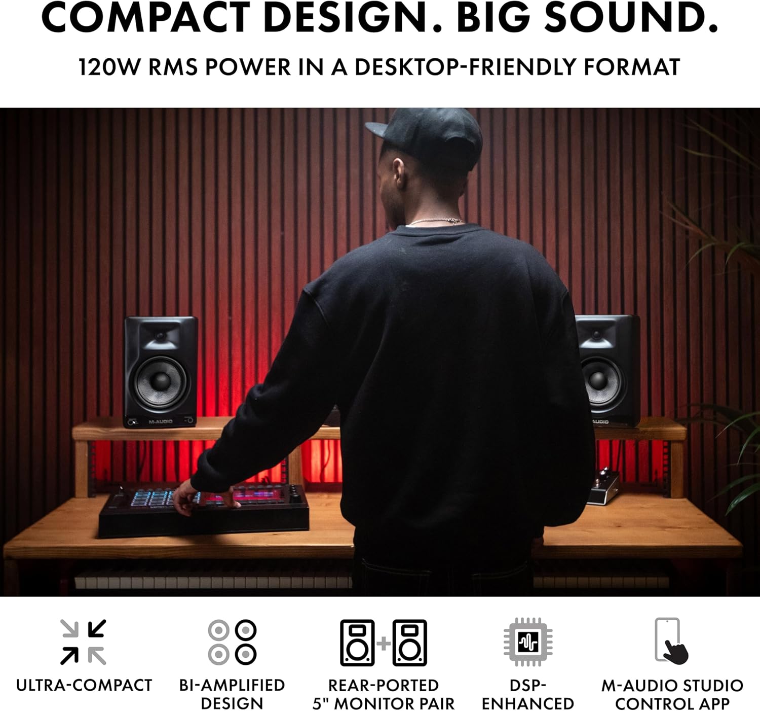 Detalle 2 de M-Audio BX5BT 5-Inch Desktop Studio Monitor Speakers with Bluetooth and DSP