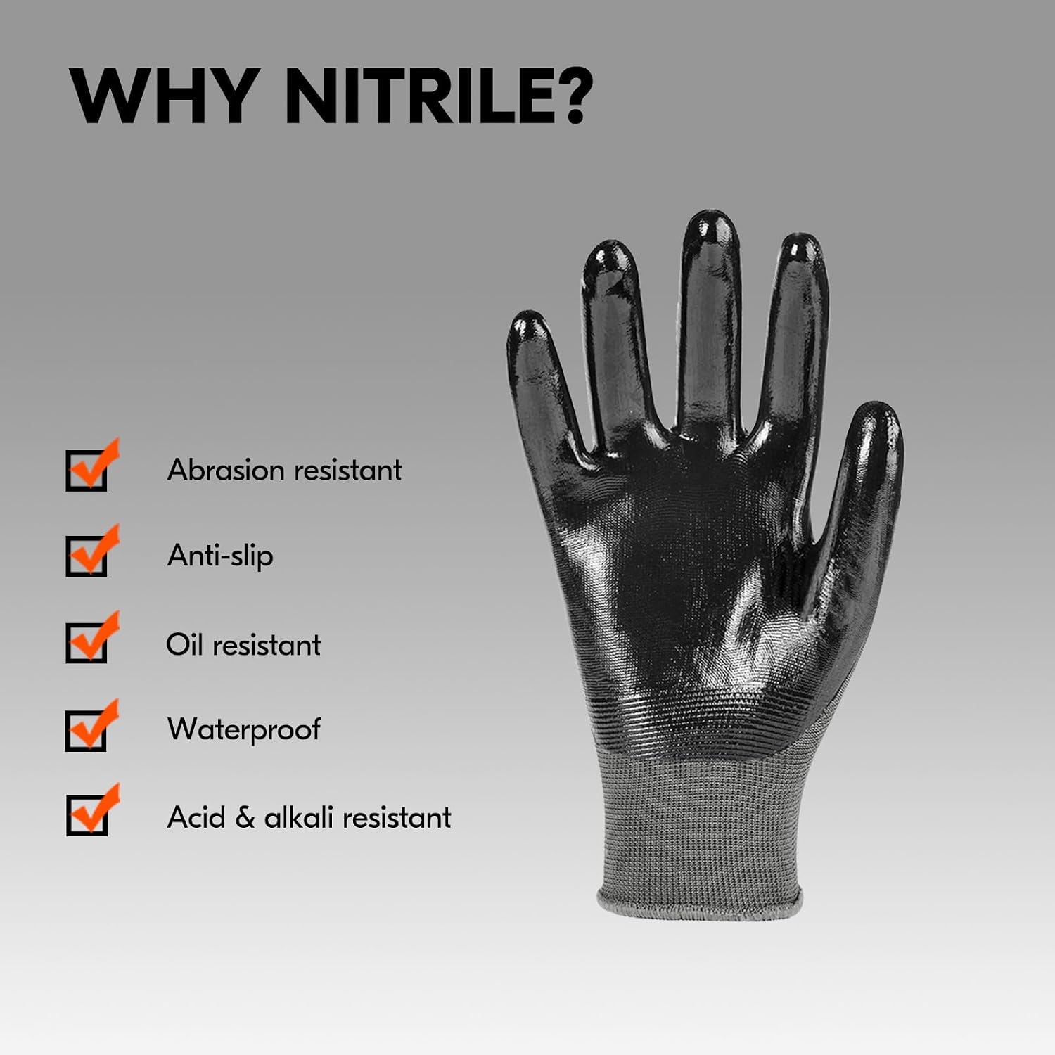 Detalle 2 de Vgo 10 pairs safety work gloves, nitrile palm