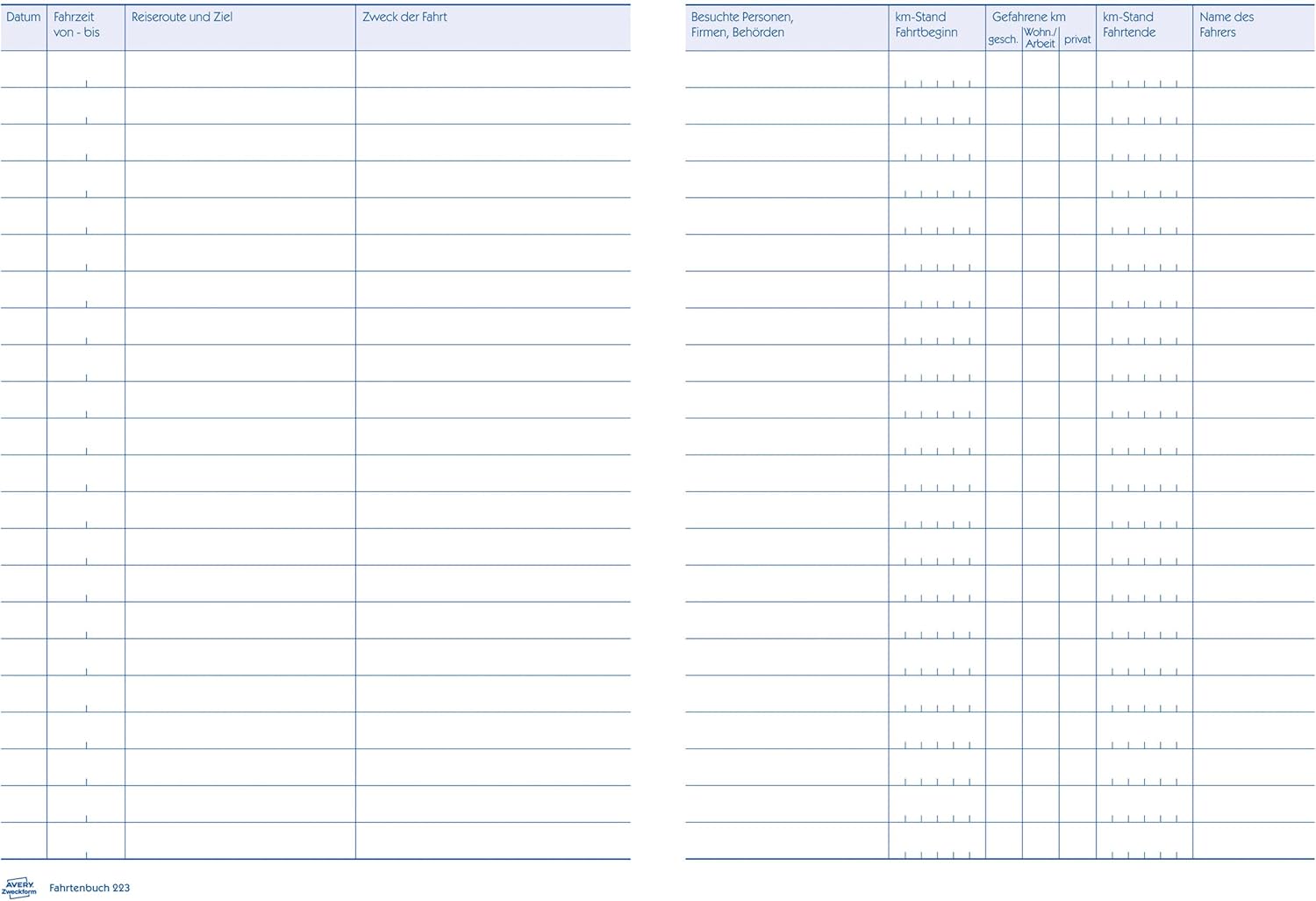 Thumbnail 3 de AVERY Zweckform 223 Fahrtenbuch A5, 80 Seiten 📒