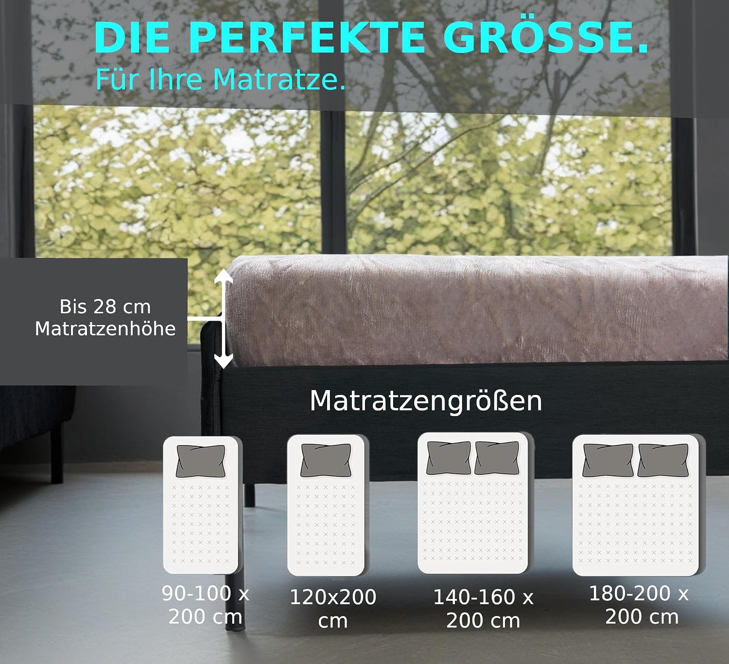 Detalle de MALIKA Premium Cashmere-Touch Spannbettlaken Jersey Fleece, Taupe – 180-200 x 200 cm