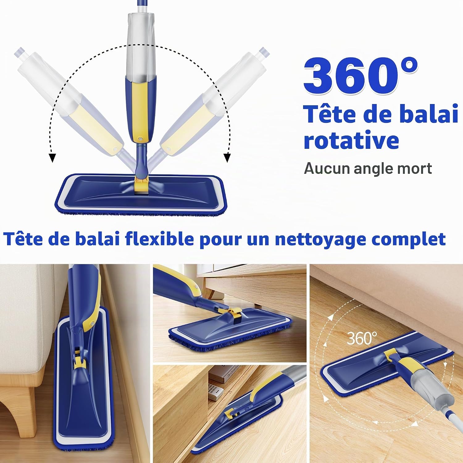 Detalle 2 de MANGOTIME 410SLHUANG2SL1HUANGPB1SH spraymop met 3 herbruikbare microvezelpads