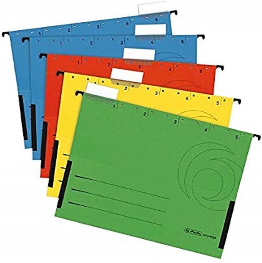 Detalle 1 de Herlitz Voll-Sichtreiter für Hängeregistratur, transparent, 6 cm breit (50 Stück)