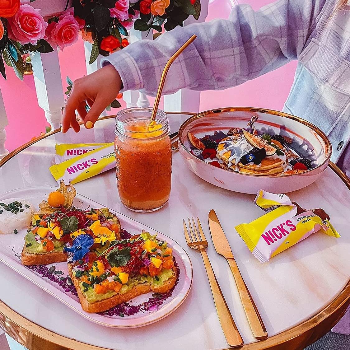 Thumbnail 5 de NICKS Gaufrettes au chocolat – Biscuits sans sucres ajoutés, low carb et sans gluten (24 x 35 g)