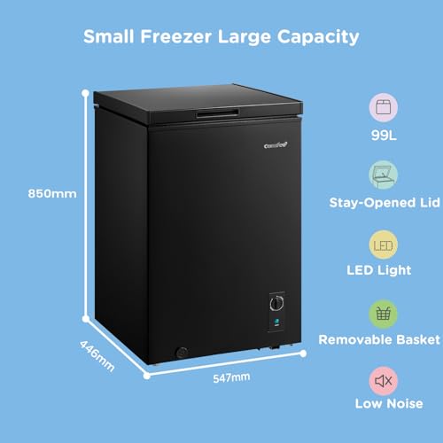 Detalle de COMFEE' 99L Chest Freezer RCC102BL2UK(E) – Convertible fridge or freezer in one