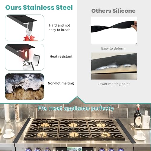 Thumbnail 3 de LIFFEE Stove Gap Covers 2PCS — Stainless Steel Gap Filler (13.8'' to 27.5'')