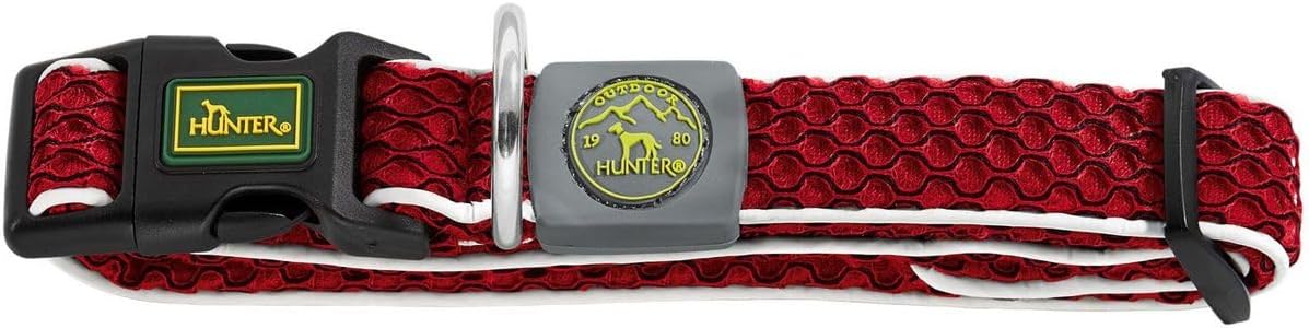 Detalle de HUNTER Hilo Vario Basic hundhalsband, S–M, orange 3D-nät, 30–43 cm