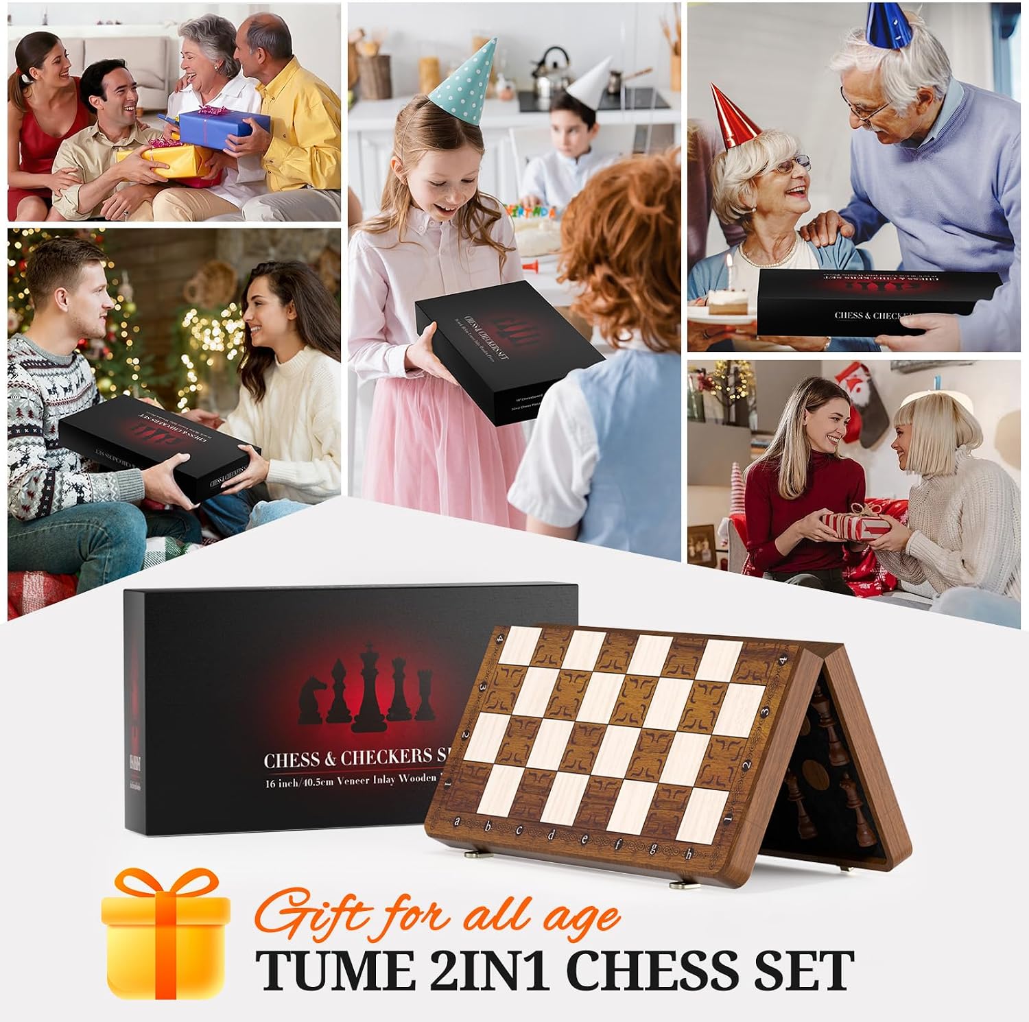 Thumbnail 6 de Tumu 2 in 1 Chess Set 16 Inch