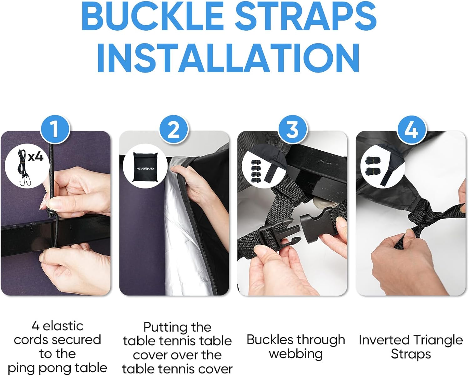 Thumbnail 6 de NEVERLAND Tischtennisplatte Abdeckung wasserdicht für Indoor & Outdoor (165 × 70 × 185 cm)