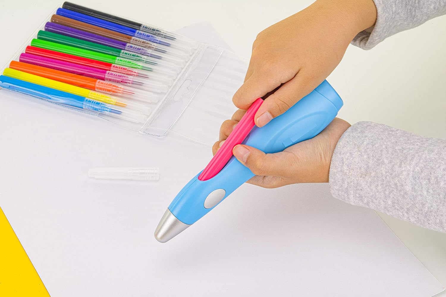 Detalle de Peach elektrischer Airbrush Stift – 12 Farben inkl. 70+ Vorlagen – PO150