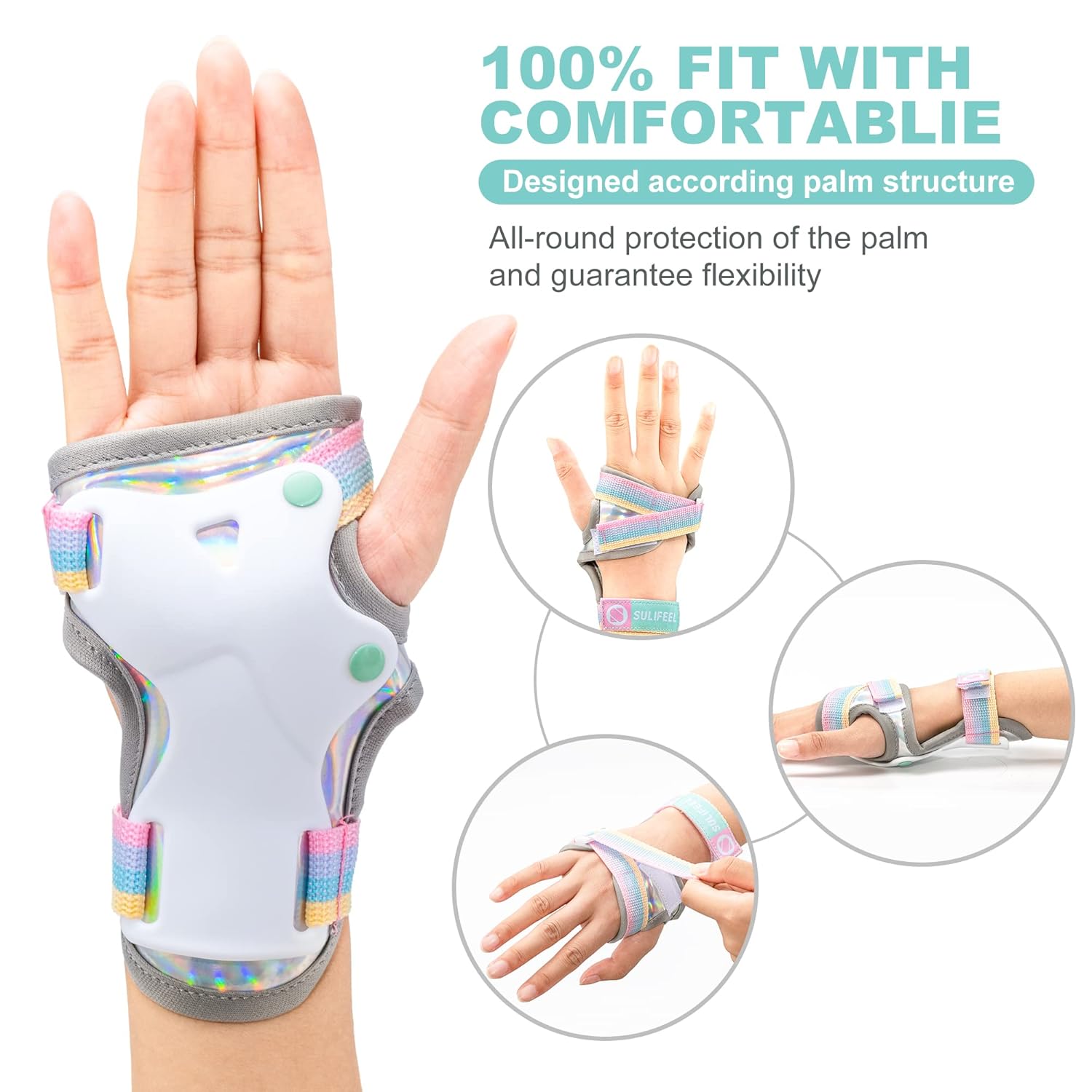 Thumbnail 2 de SULIFEEL Rainbow Unicorn 7-in-1 Kids Protective Gear Set (Knee Pads, Elbow Pads, Wrist Guards)