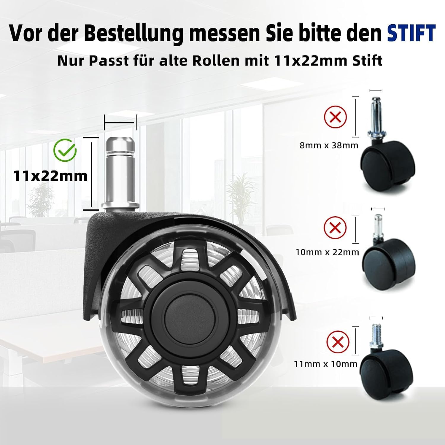 Thumbnail 4 de Sytopia Bürostuhl Rollen 11 x 22 mm 5er Set