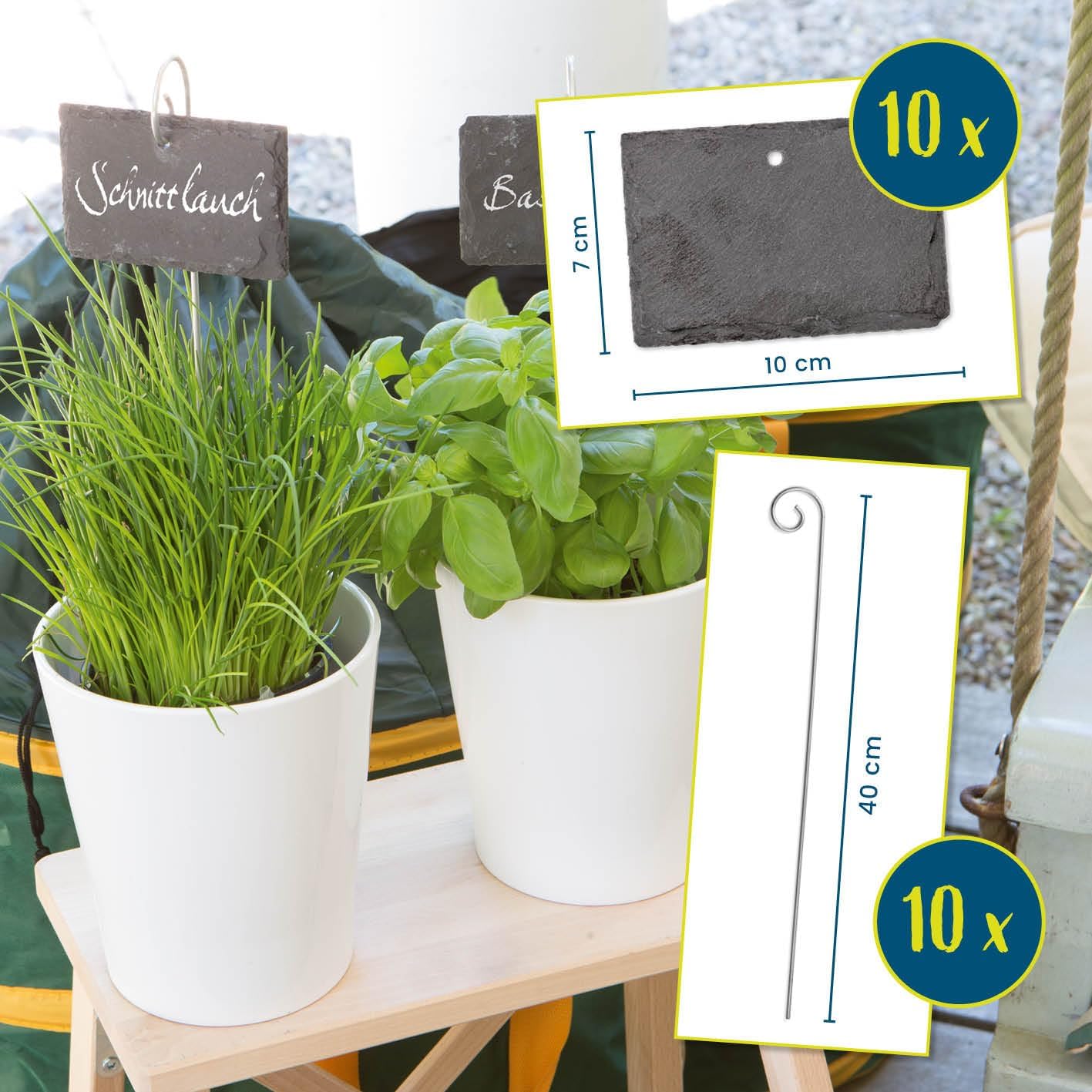 Thumbnail 5 de Hoberg Etichette per piante in ardesia – Set da 10 etichette riutilizzabili con picchetti in acciaio