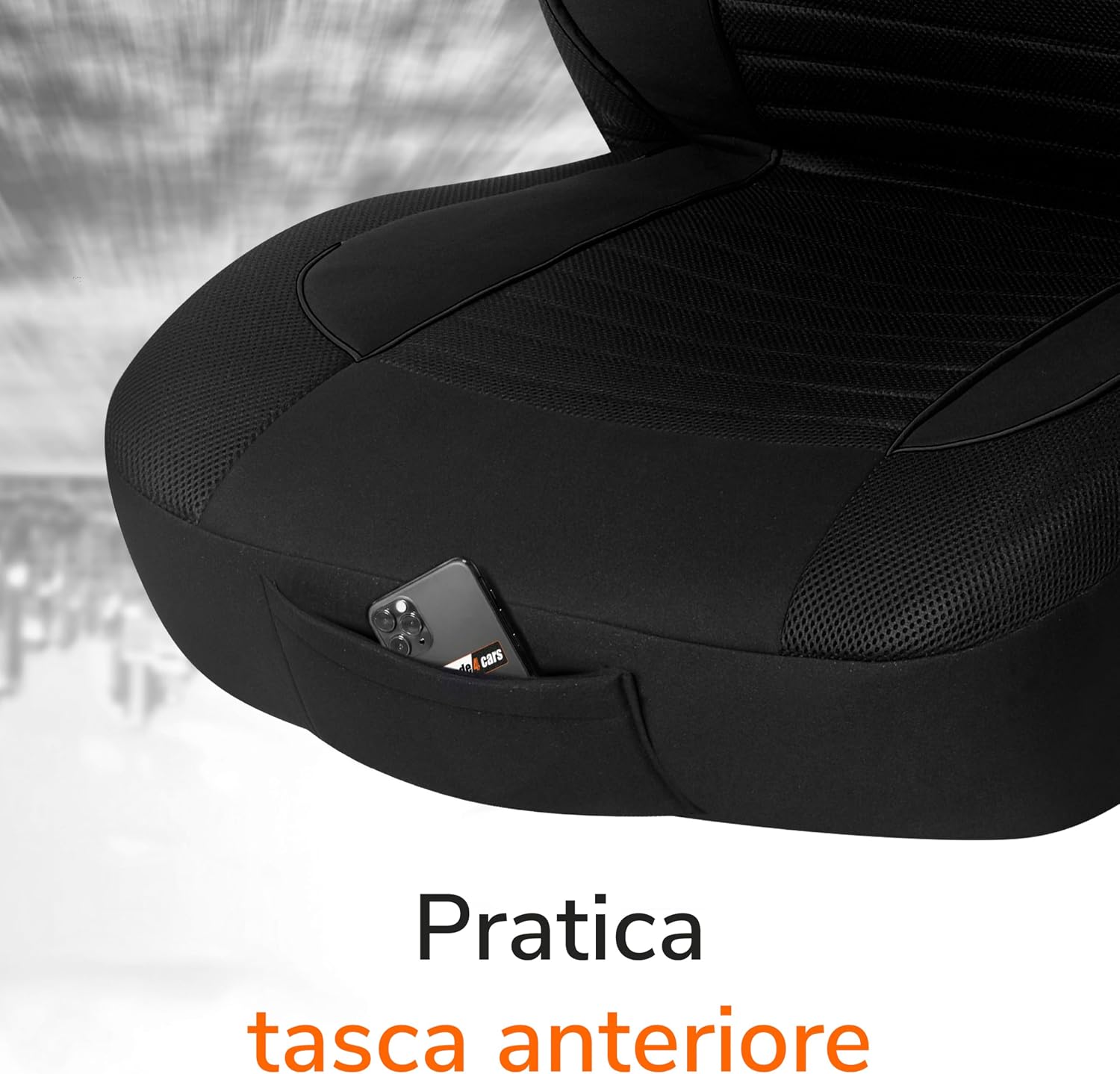 Thumbnail 4 de Upgrade4cars Coprisedili Anteriori Universali Nero (Set 2026) con copri-poggiatesta