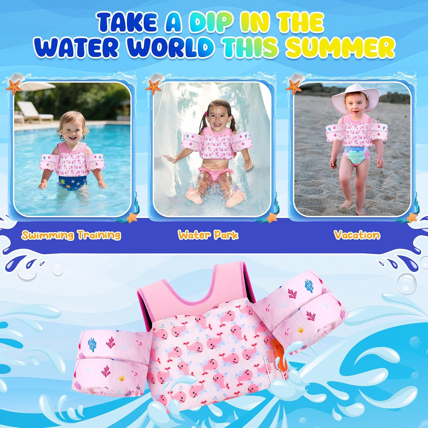 Thumbnail 4 de MoKo Toddler Swim Vest with Arm Floaties (13–30 lbs / 20–50 lbs / 22–66 lbs)