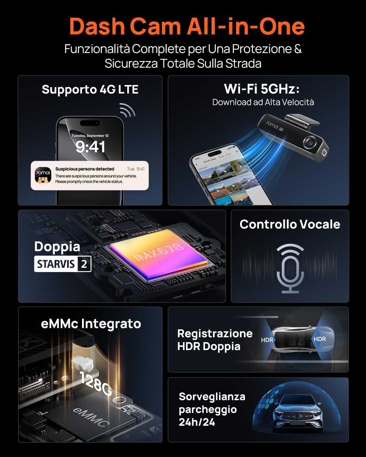 Thumbnail 6 de 70mai M800 128 GB dash cam anteriore