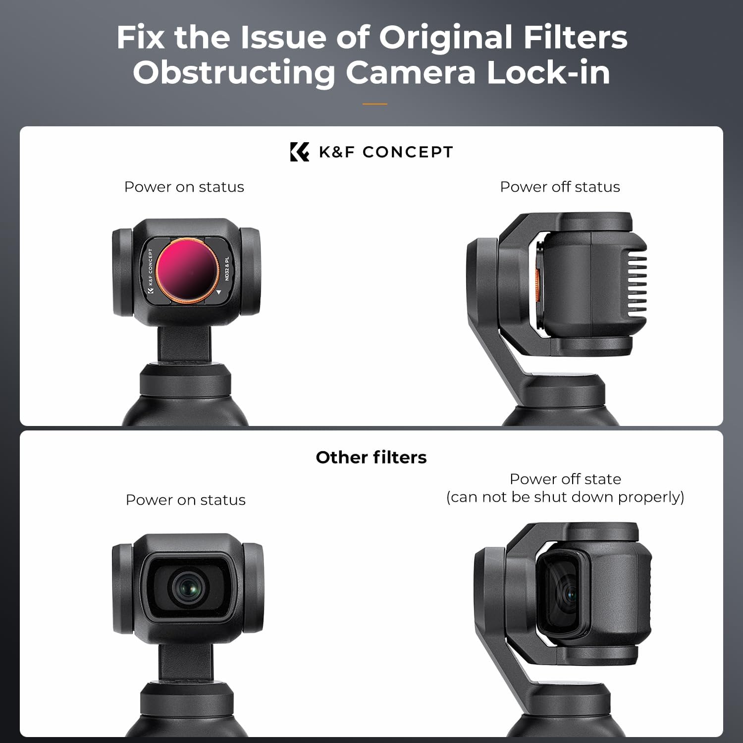 Detalle 2 de K&F CONCEPT 4-Pack ND/PL Filter Kit for DJI Osmo Pocket 4/3 (FD161)