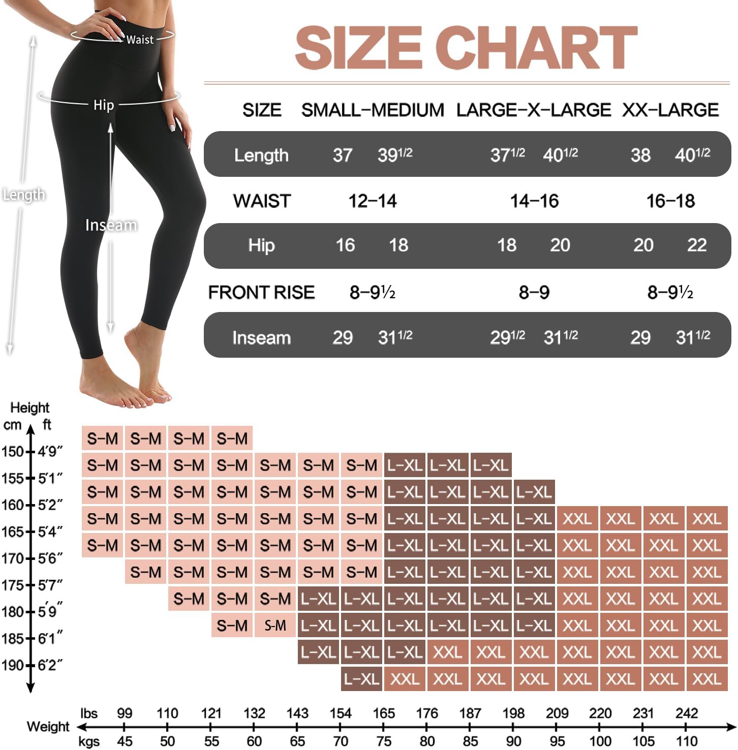 Detalle de Bluemaple 4 Pack Butt Lift Leggings