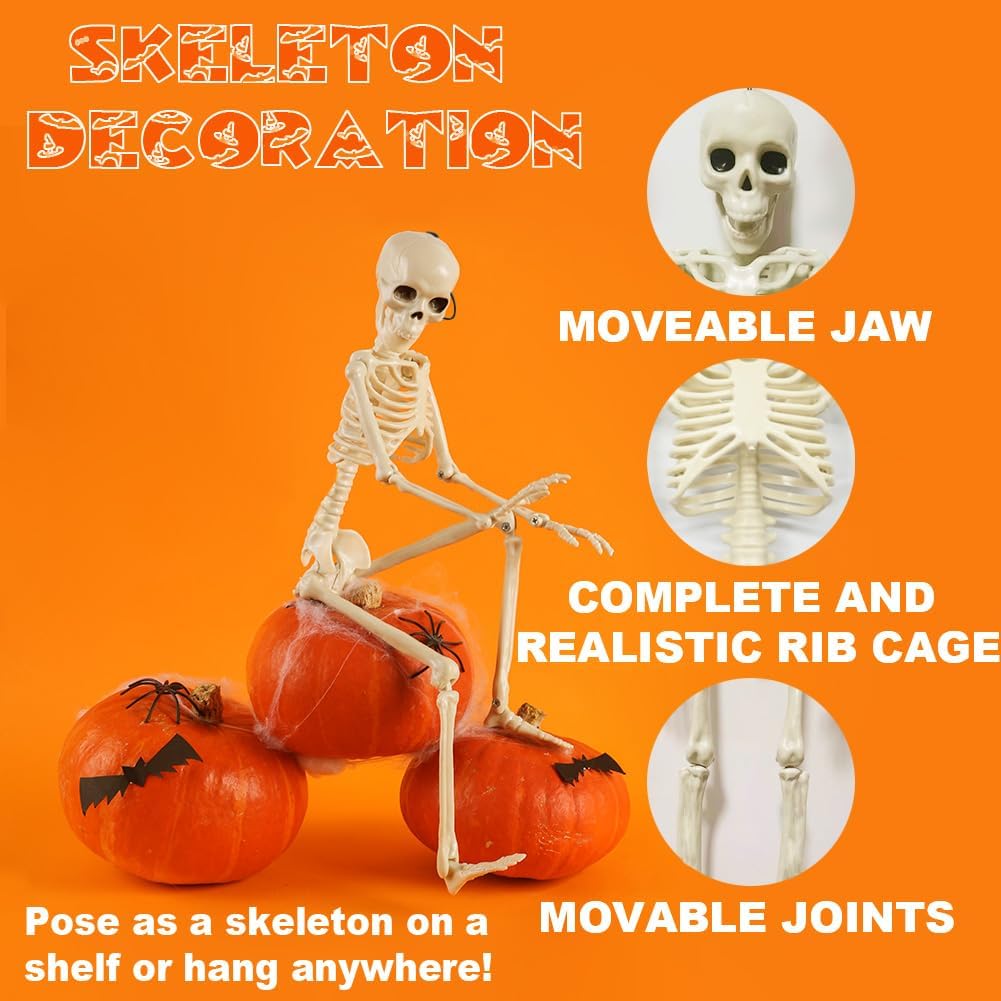 Detalle de WODMAZ LXZW-WSJGJ 16-Inch Posable Halloween Skeletons, 5-Pack