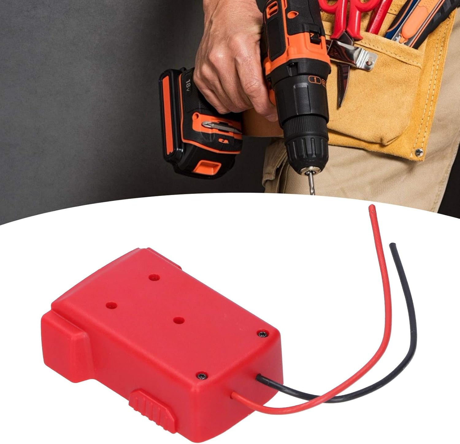 Thumbnail 6 de Adattatore per Batteria Milwaukee 18V M18 XC18 con Connettore di Alimentazione e Foro di Fissaggio