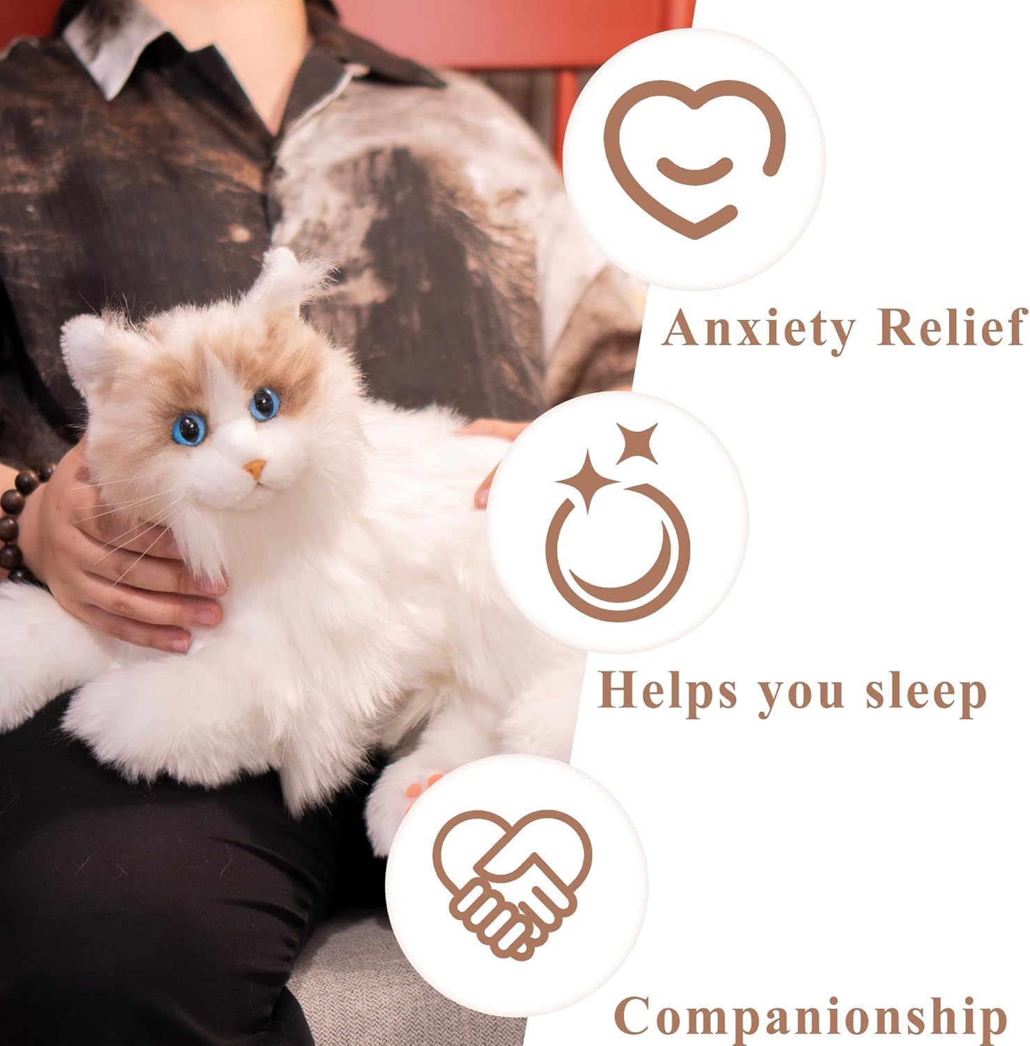 Thumbnail 4 de Chongker Ragdoll Interactive Robot Cat with heartbeat 🐱