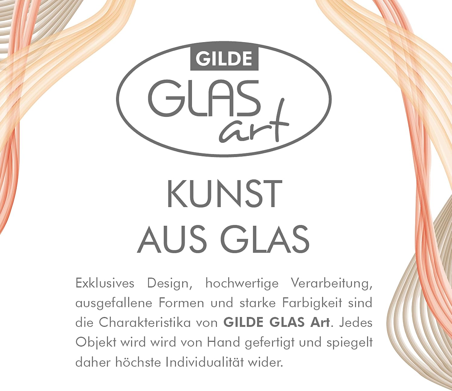 Detalle 2 de GILDE GLAS art 39055 – szklany wazon dekoracyjny, ręcznie malowany, ze stojakiem