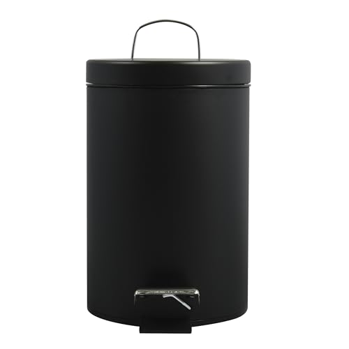 Thumbnail 9 de MSV Poubelle Cosmétique de Salle de Bain en Acier Inoxydable, Seau Intérieur Amovible, Ø3L, Noir Mat